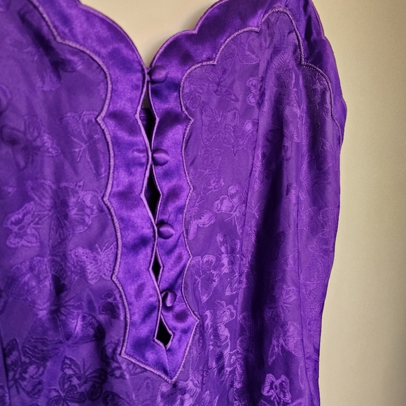 ERIKA TAYLOR INTIMATES Vintage purple butterfly slip dress - Picture 4 of 7
